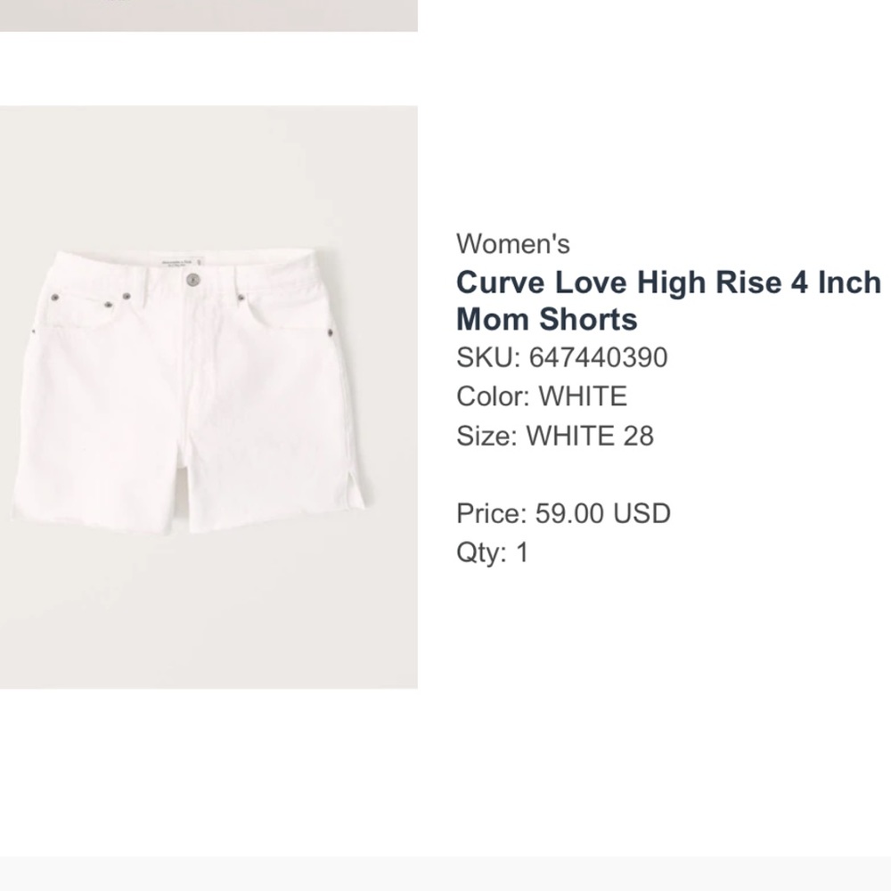 Abercrombie & Fitch Curve Love 4” Mom Short